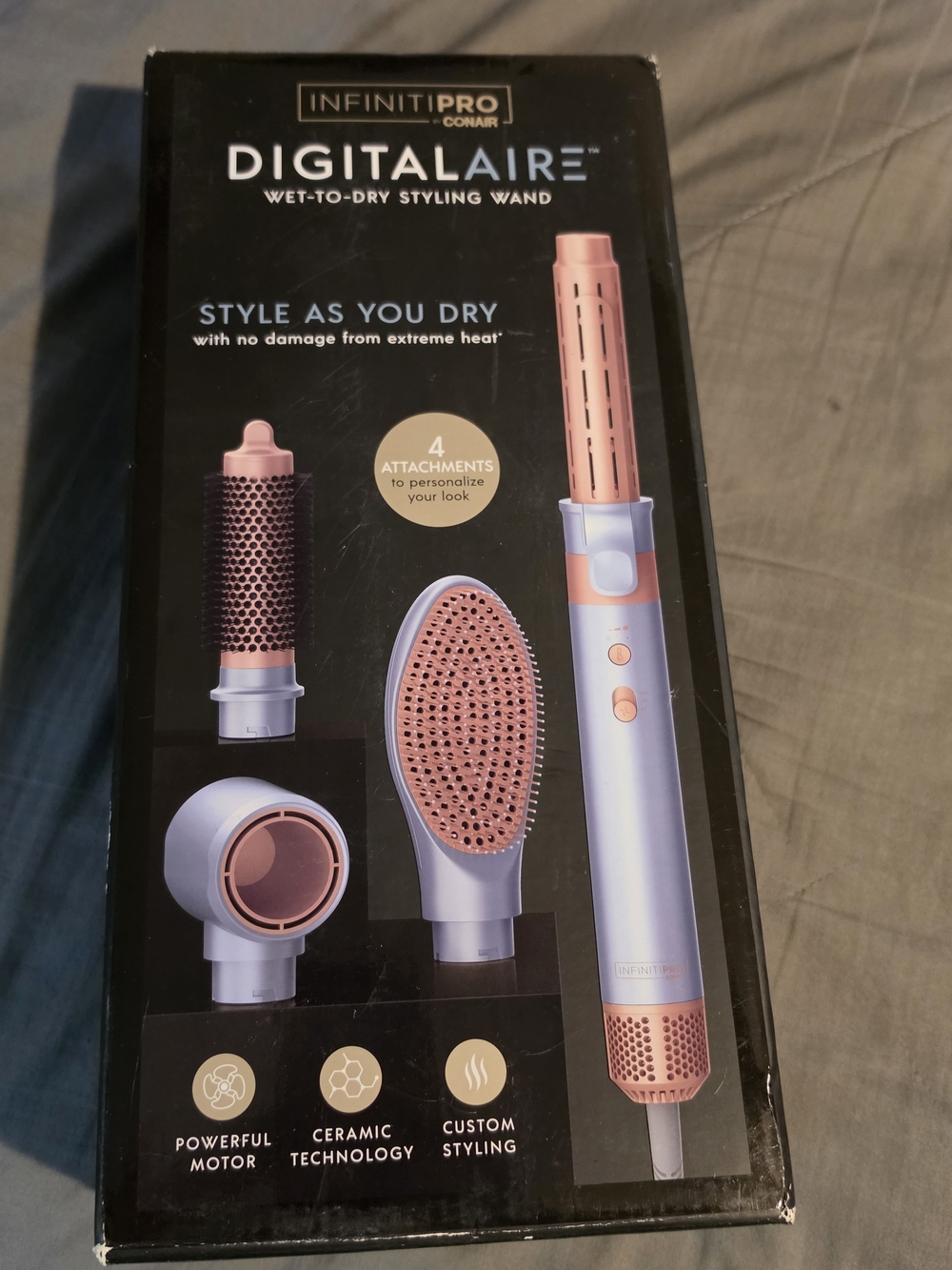 InfinitiPRO by Conair DigitalAire Wet-to-Dry Styling Wand - Rose Gold & Lilac
